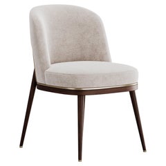 Refined Aria Dining Chair With Walnut Wooden Base