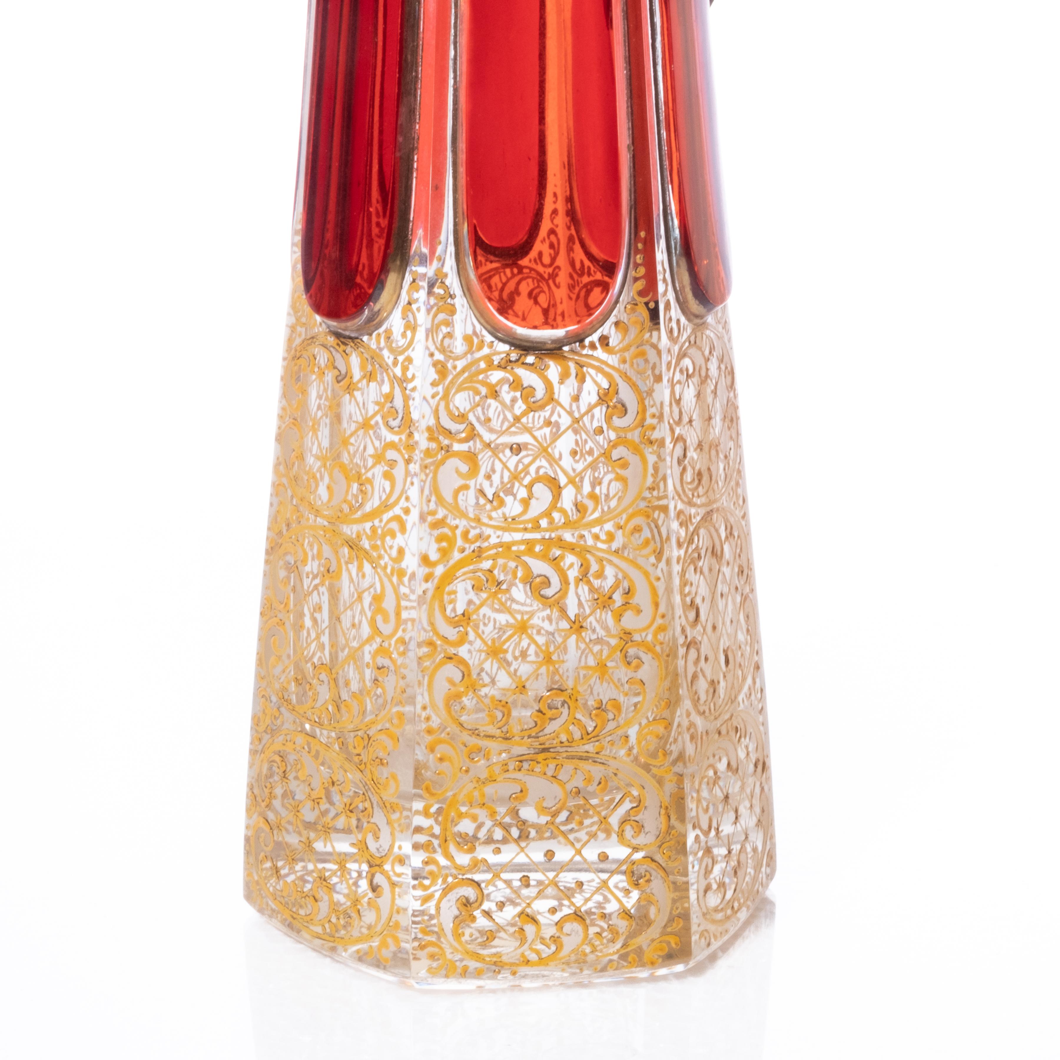 20th Century Refined Art Nouveau-Period Enameled Crystal Decanter, circa 1900