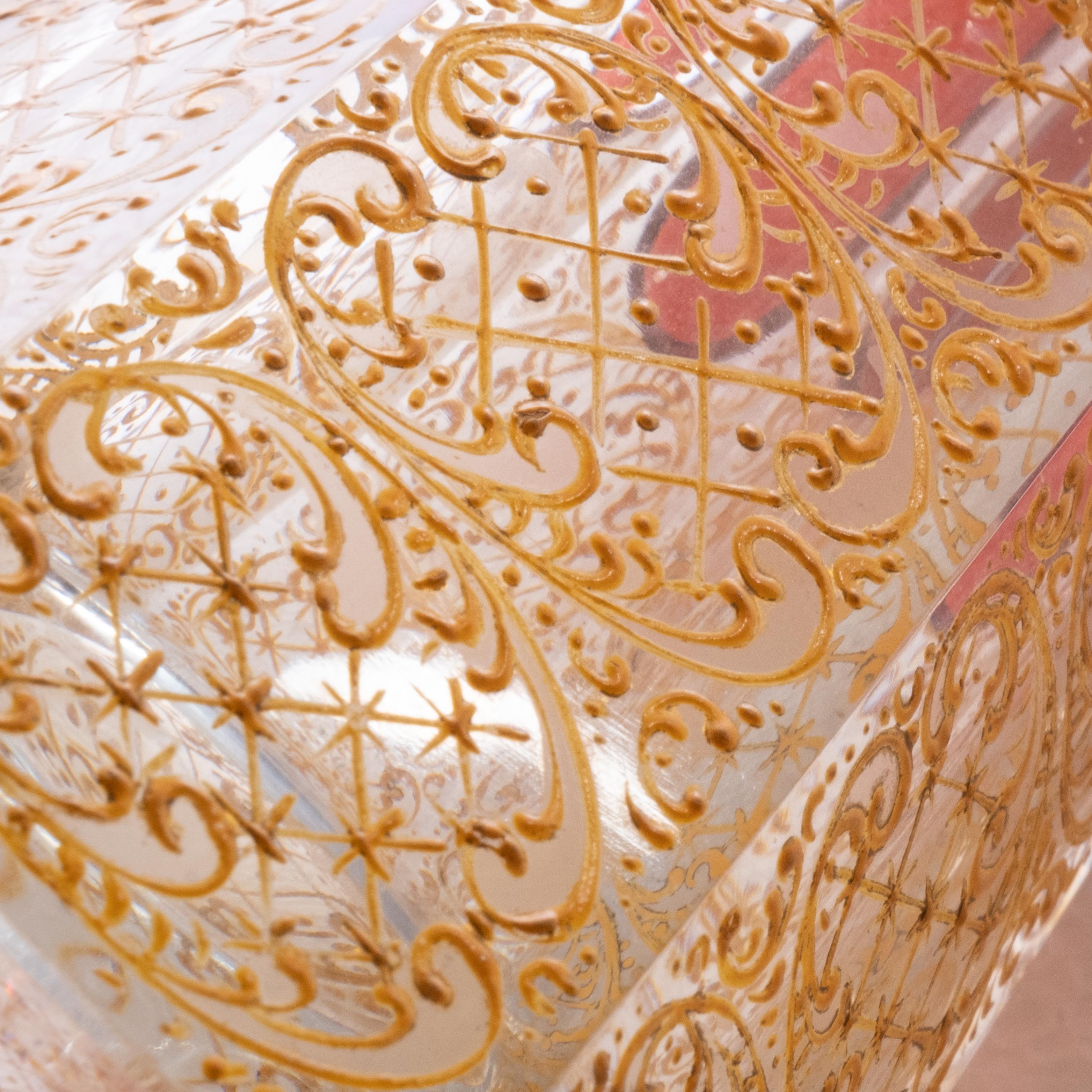Refined Art Nouveau-Period Enameled Crystal Decanter, circa 1900 4