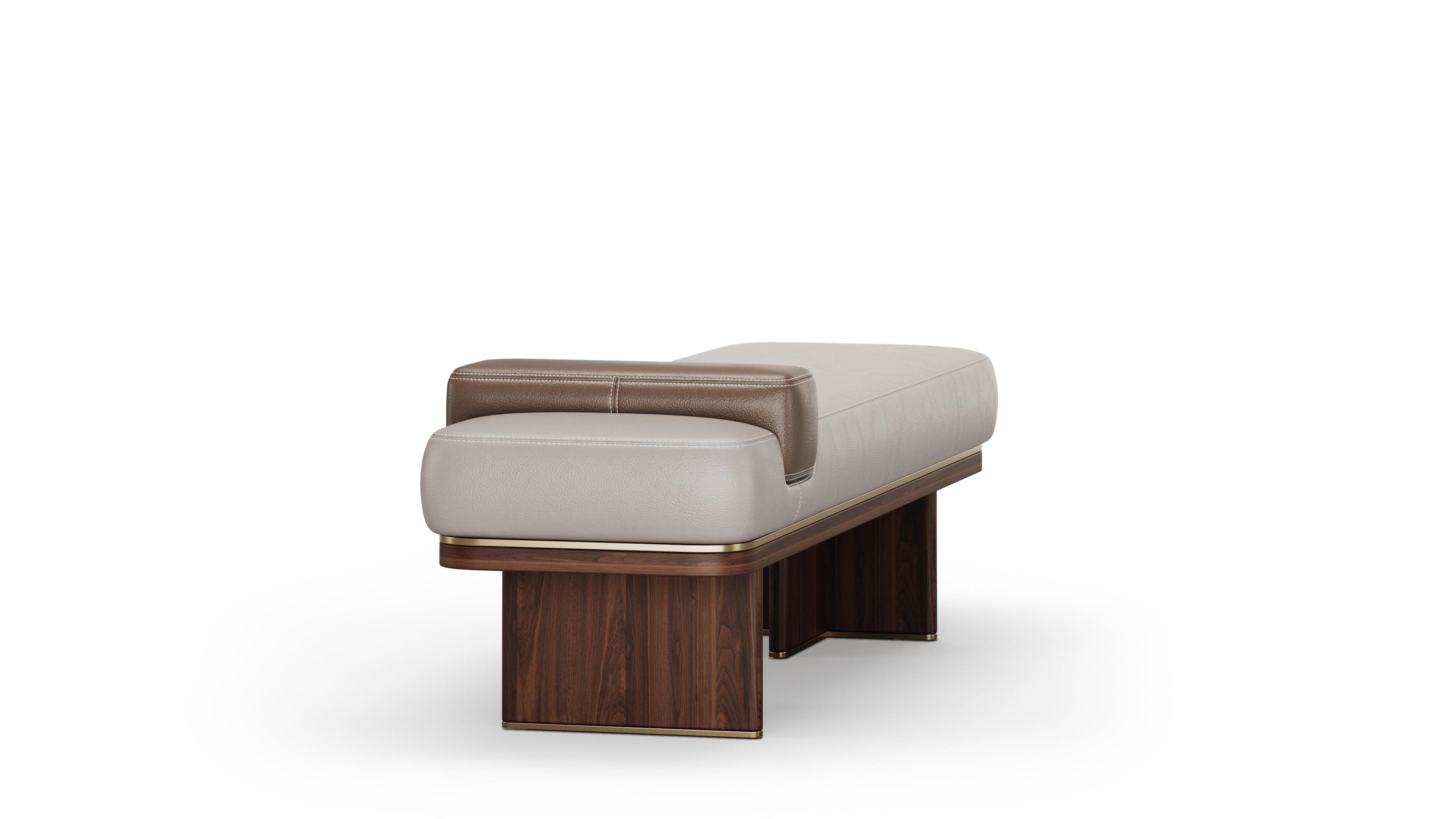 Brossé Banc Aurora raffiné avec structure en bois By Elbra Home en vente