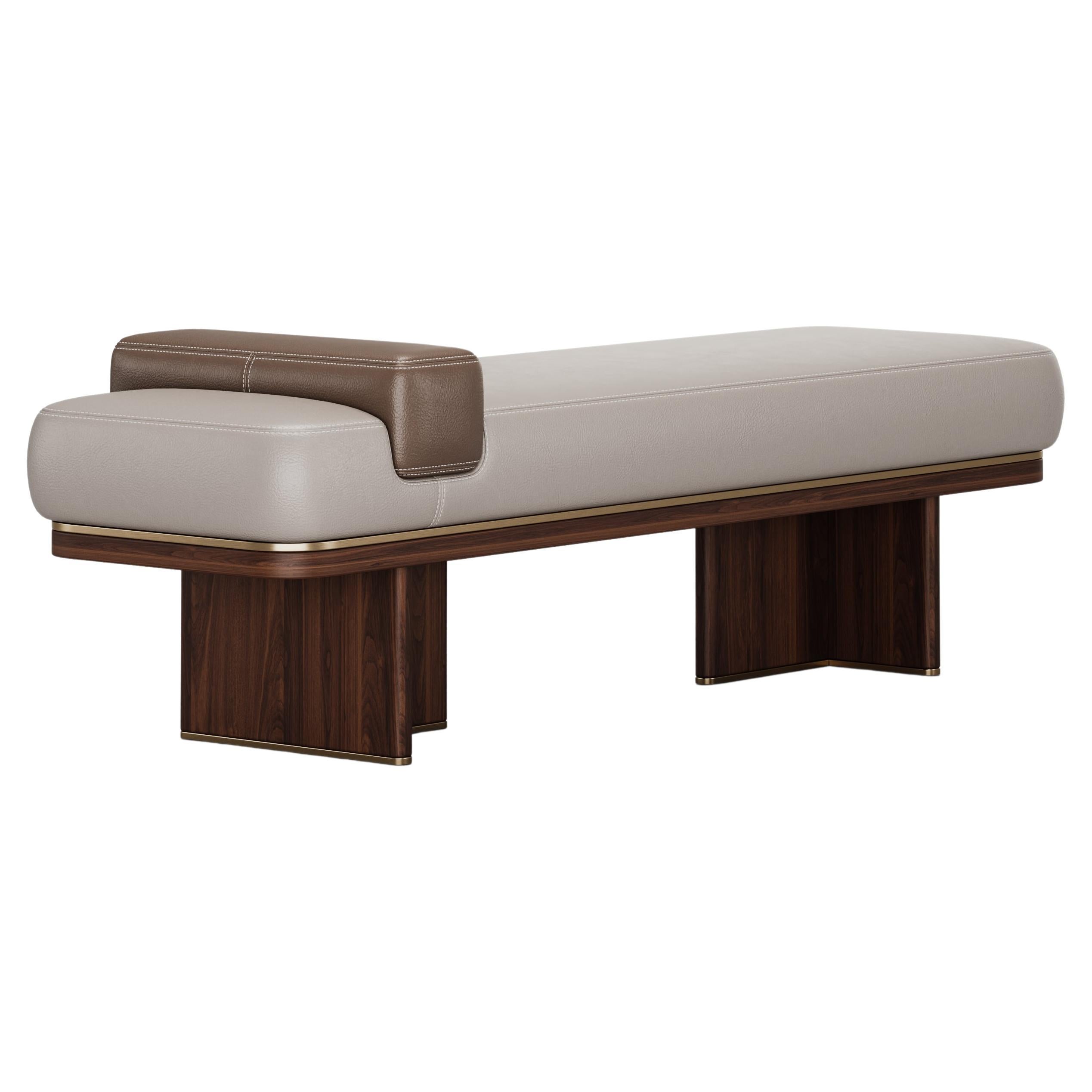 Banc Aurora raffiné avec structure en bois By Elbra Home en vente