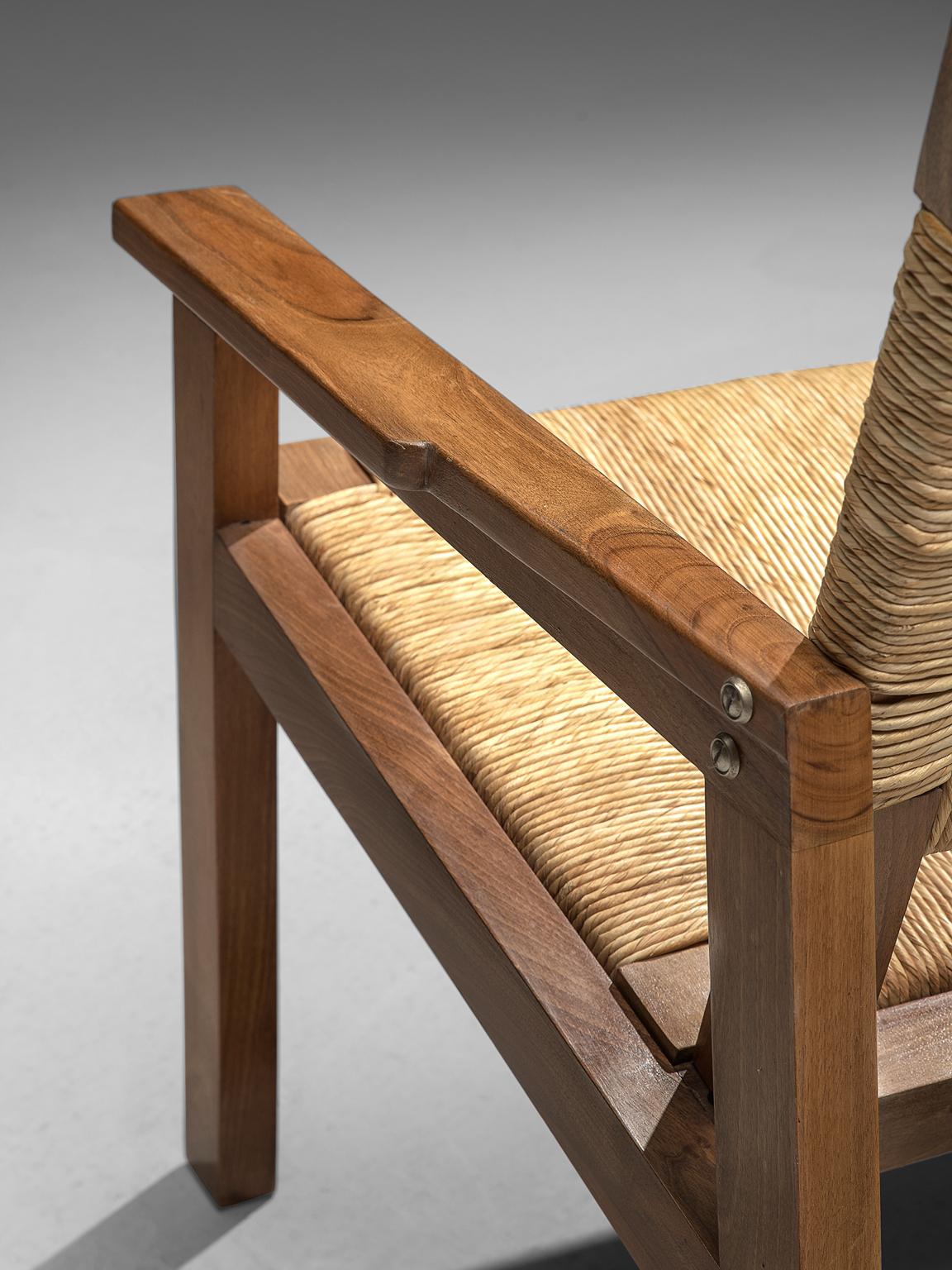 Refined Bench in Walnut and Cane, Spain 1
