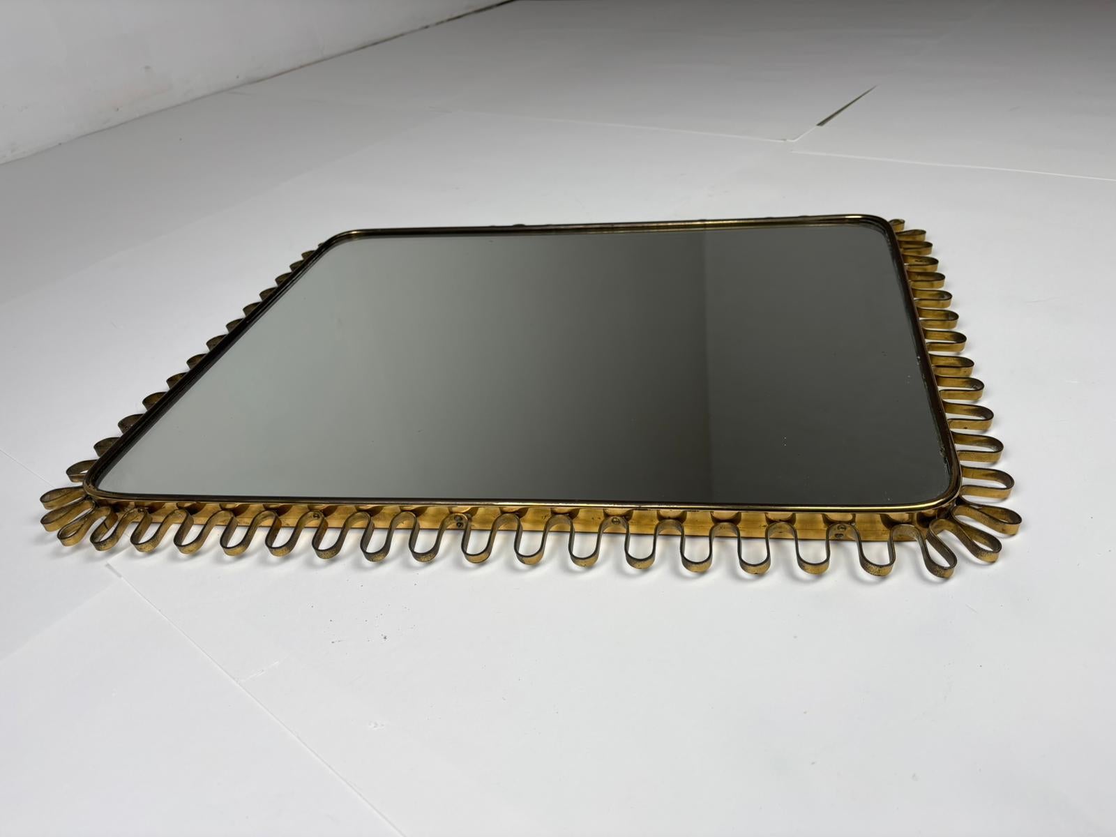 Refined Brass Mirror in the Style of Josef Frank, 1950s im Angebot 7