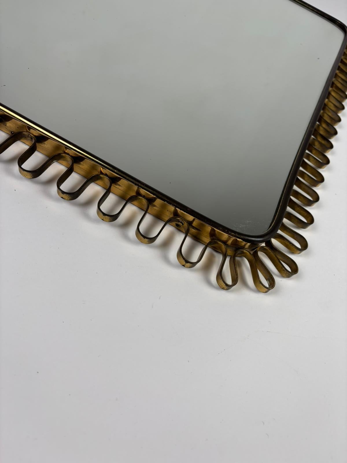 Refined Brass Mirror in the Style of Josef Frank, 1950s im Angebot 8