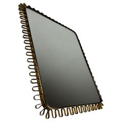 Refined Brass Mirror in the Style of Josef Frank, 1950s