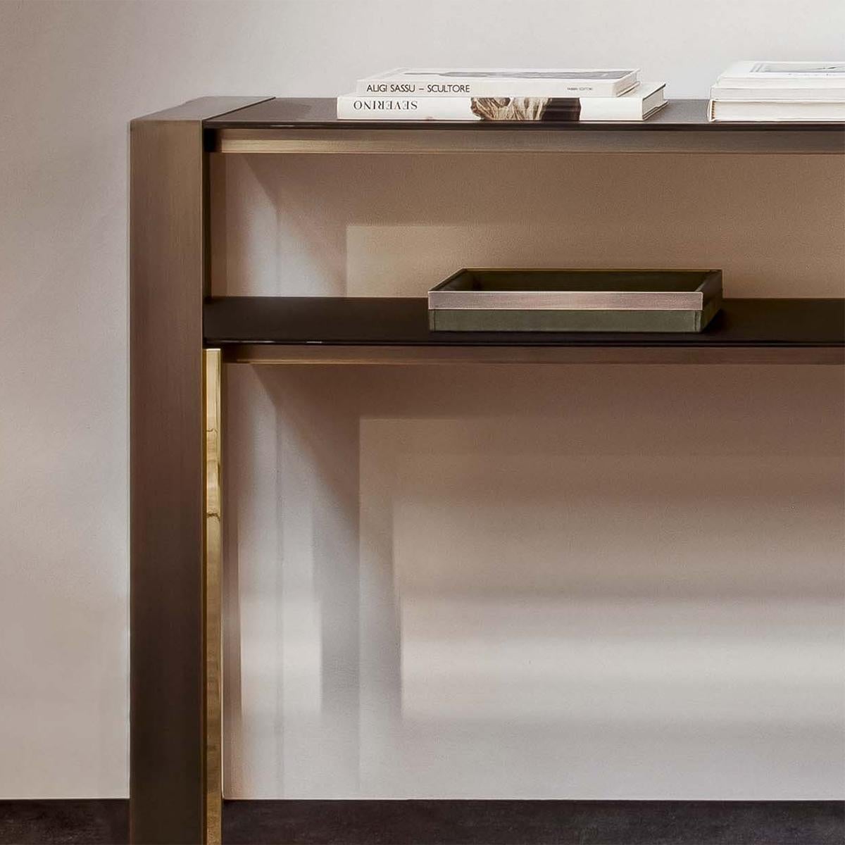 Italian Refined Bronze Console Table For Sale