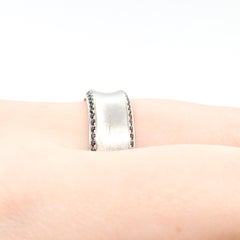Refined Brushed Sapphire Band in 14k White Gold