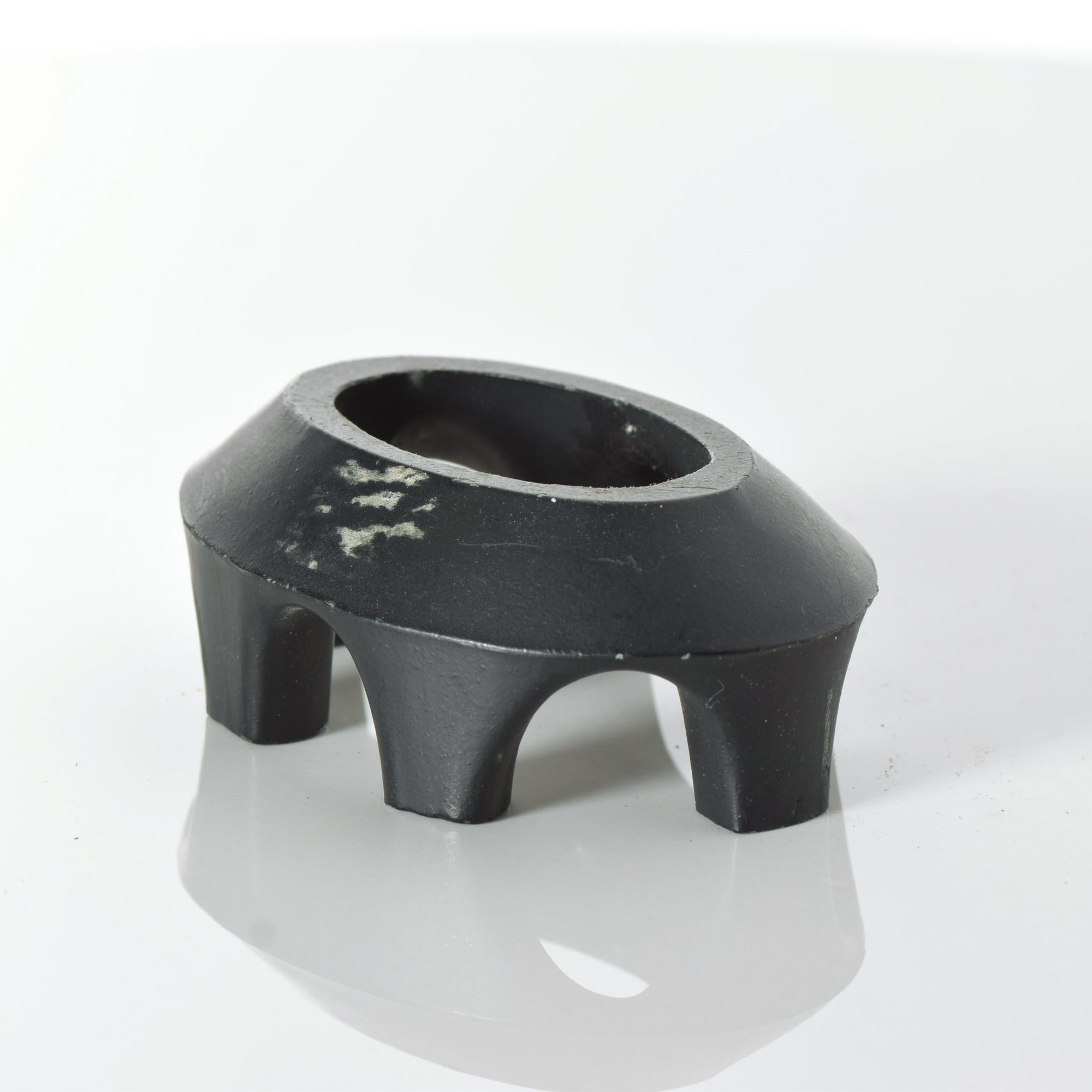 Refined Brutalist Crown Six Candlestick Candleholder Sculpted Iron Ring, 1970s 1