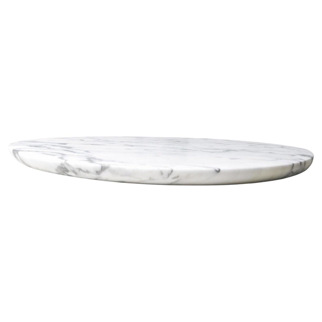 Refined Contemporary Marble 01 Bianco Statuarietto Marble Platter For Sale