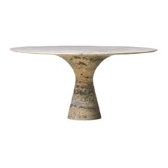 Refined Contemporary Marble 02 Travertino Silver Marble Cake Stand