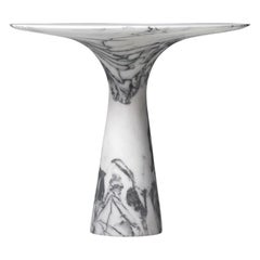 Refined Contemporary Marble 03 Bianco Statuarietto Marble Cake Stand