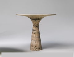 Refined Contemporary Marble 03 Travertino Silver Marble Cake Stand