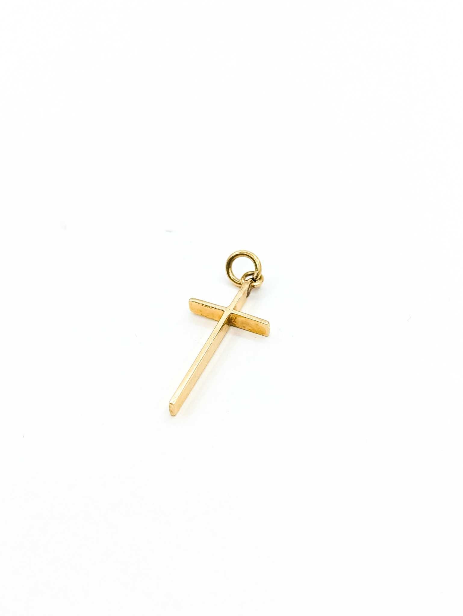 Raffinierter Kreuz-Anhänger aus 14k Gelbgold (Zeitgenössisch) im Angebot
