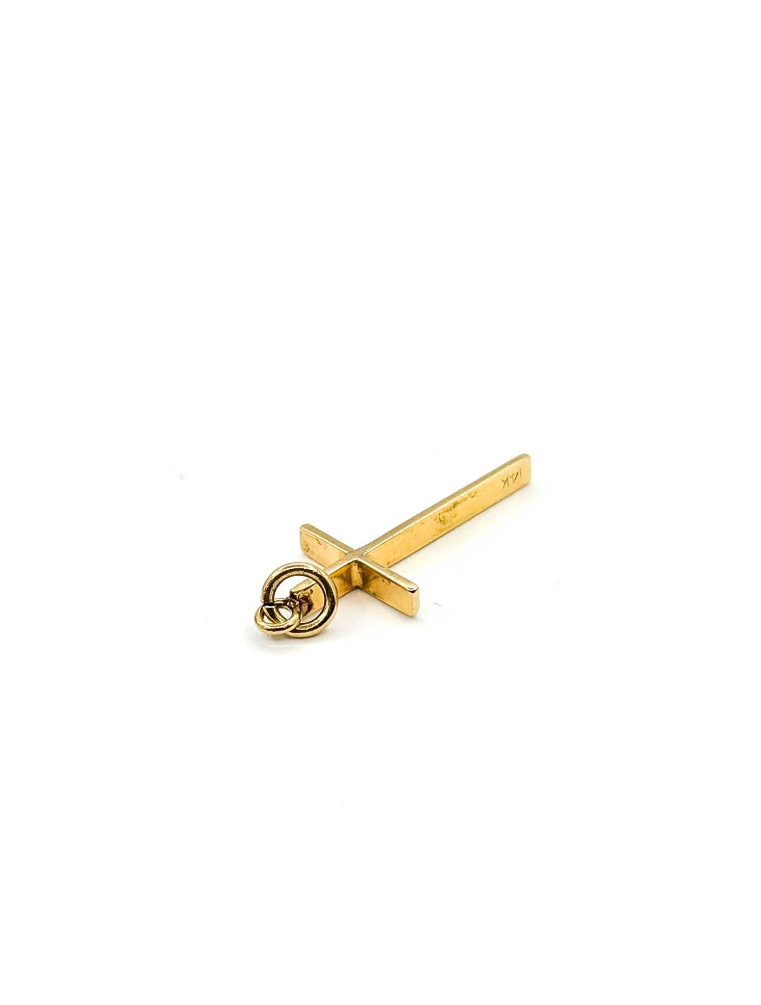 Raffinierter Kreuz-Anhänger aus 14k Gelbgold für Damen oder Herren im Angebot