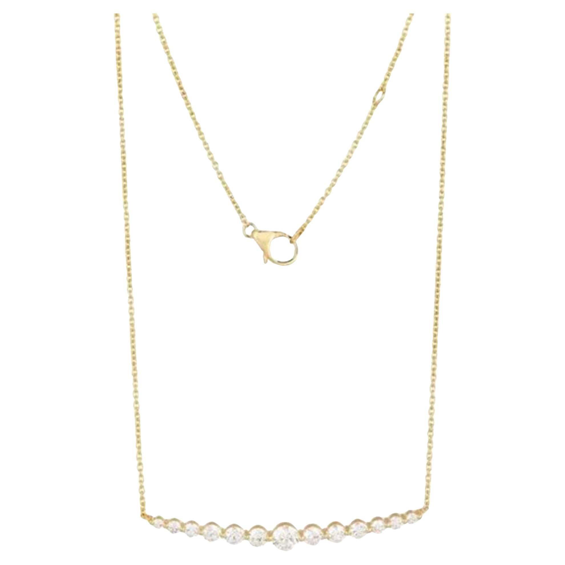 Collana con ciondolo in oro giallo 14K raffinato con diamante a taglio pieno da 1,38 ct