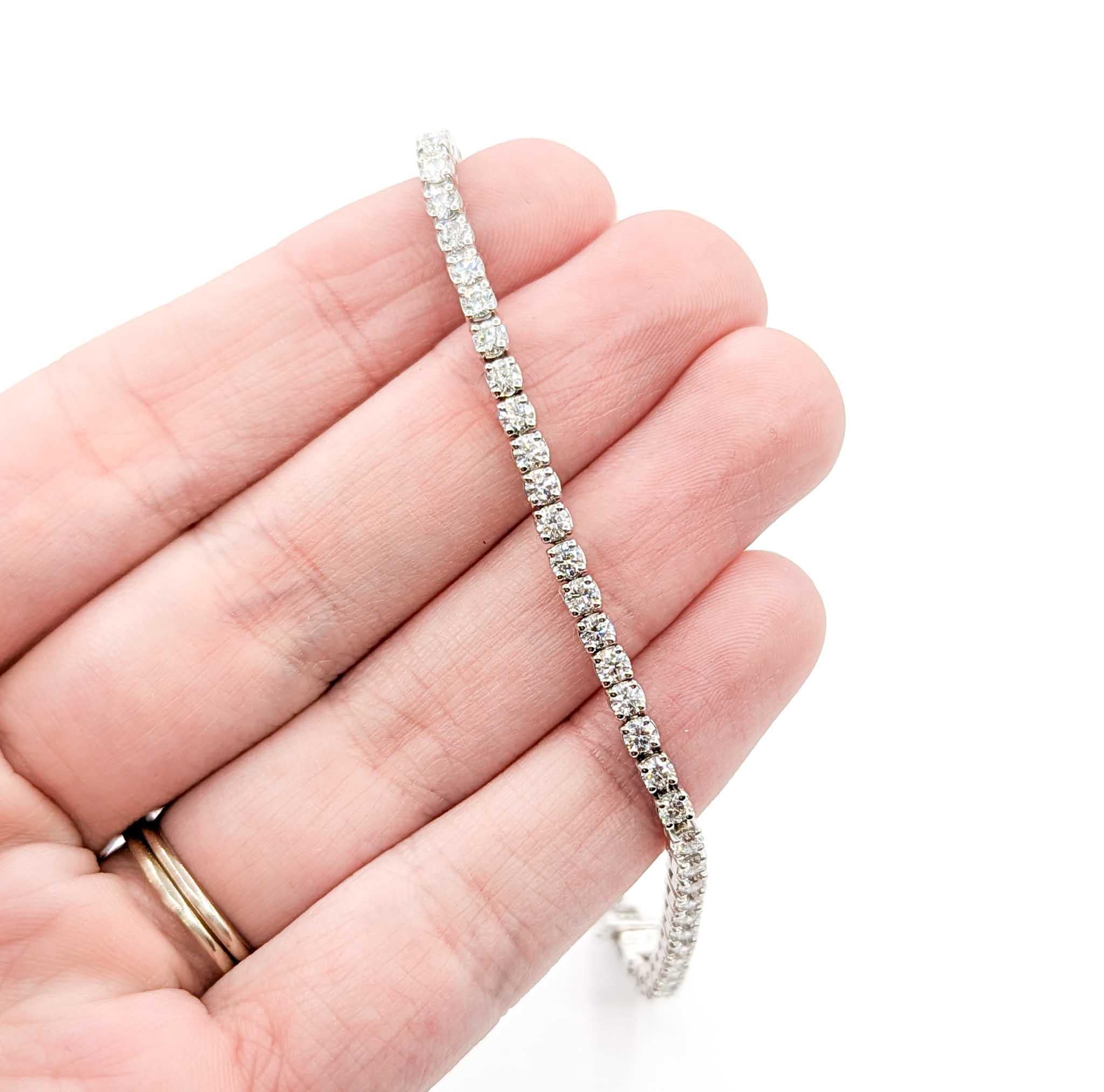 Pulsera de Tenis de Diamantes Refinados en Oro Blanco de 14k Corte redondo en venta