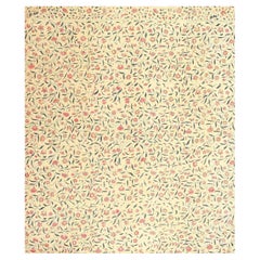 Tejido Bordado Suzani Antiguo de Refinado Diseño Floral 6'10" x 7'10