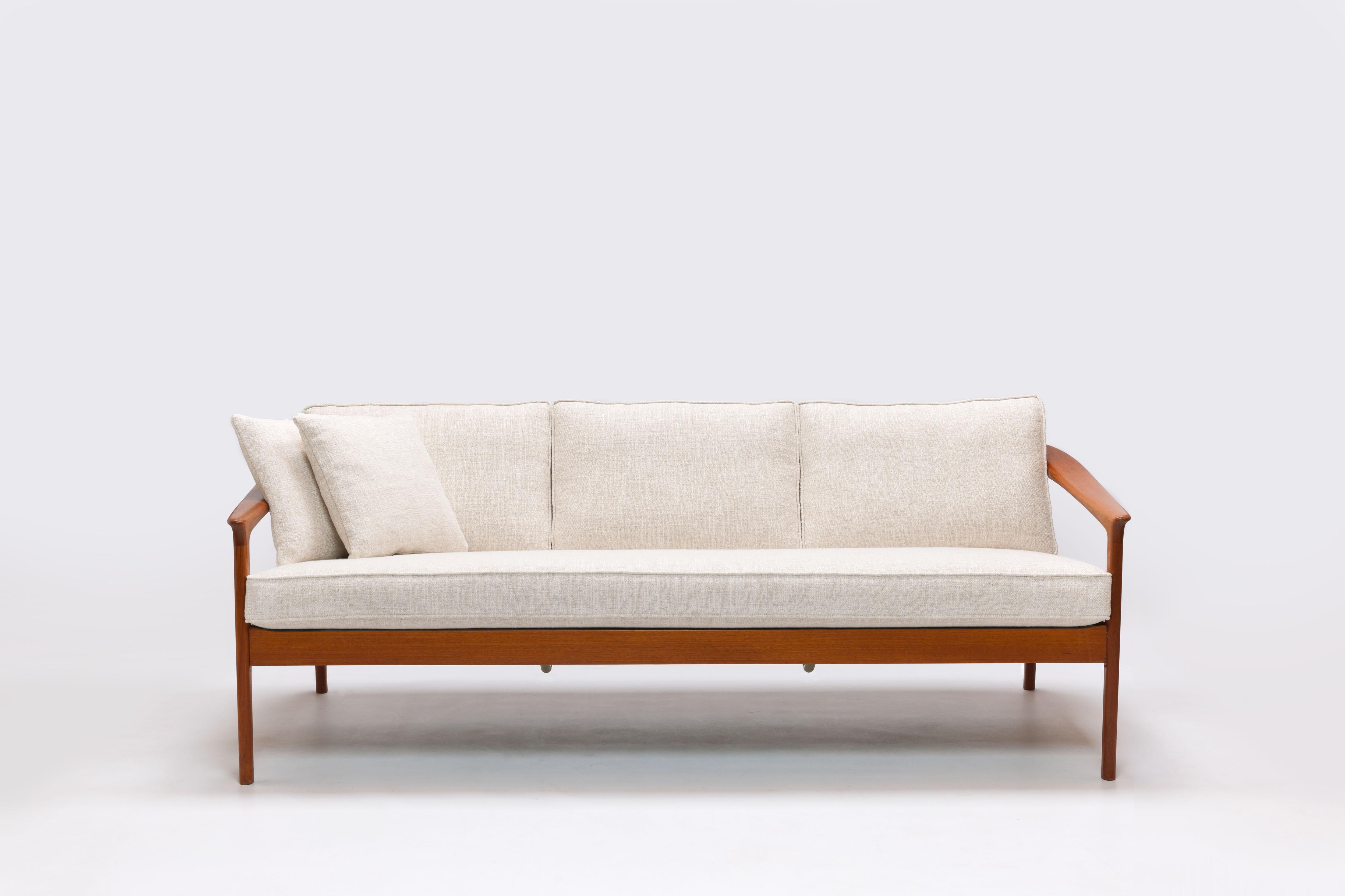 Scandinavian Modern Refined Folke Ohlsson 3-Seat Sofa for Bodafors Sweden, All New Upholstery