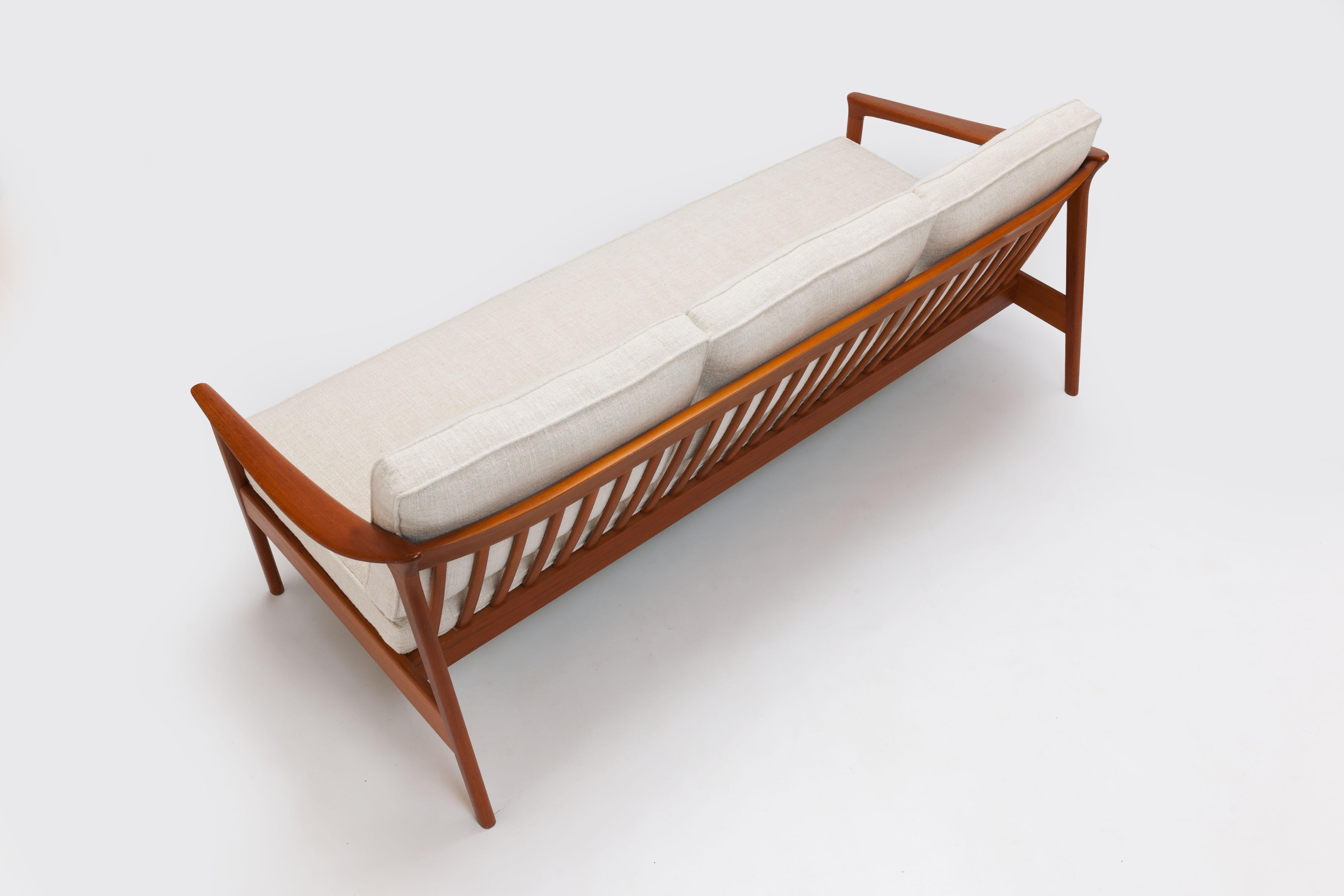 Fabric Refined Folke Ohlsson 3-Seat Sofa for Bodafors Sweden, All New Upholstery