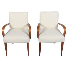 Pair of Mid-Century Modern Walnut Armchairs: Refined Elegance & Comfort