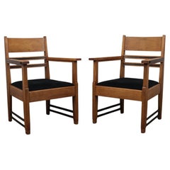Refined Pair of Art Deco Armchairs, Attributed to L.O.V. Oosterbeek, 1930s