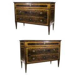 Refined Pair of Dressers Louis XVI of High Ebonisteria All Original of the 700'
