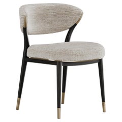 Refined Palmer Chair In Stained Oak and Brass Details - No Arms Version