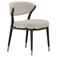 Refined Palmer Chair In Stained Oak and Brass Details - No Arms Version