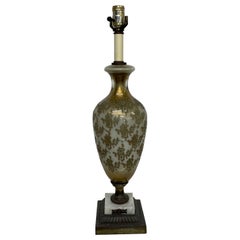 Refined Style of Murano Gold Art Glass Marble Table Lamp, Italy, 1950s