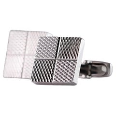 Refined Symmetry: Handcrafted 18kt White Gold Cufflinks