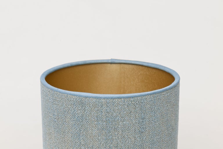 Mid-20th Century Refined Upsala Ekeby Swedish Modern Ceramic Table Lamp, Blue Shade For Sale