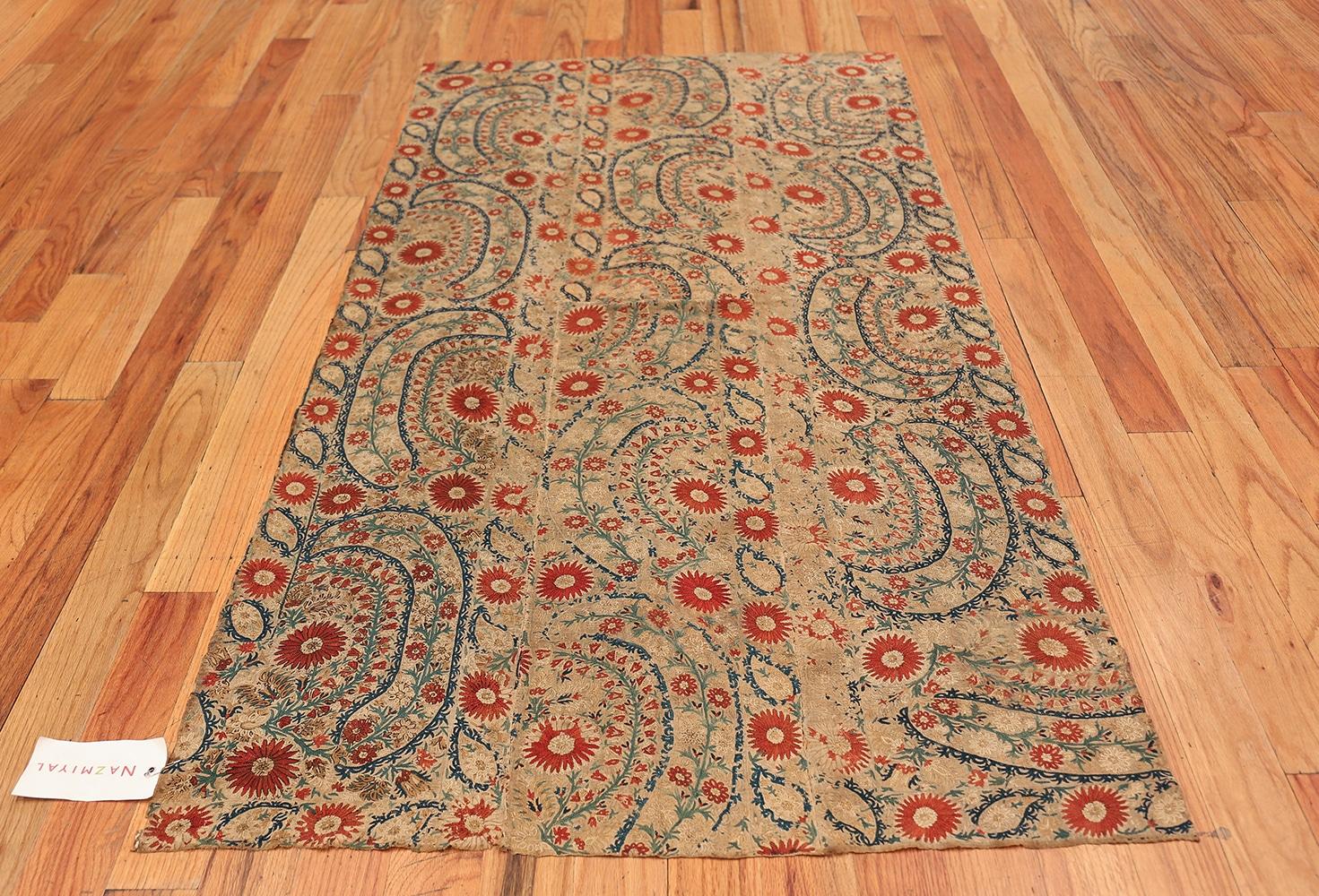 Hand-Woven Refined Yet Rustic Antique Ottoman Textile Embroidery 3'2