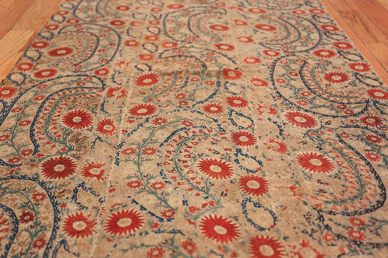Refined Yet Rustic Antique Ottoman Textile Embroidery 3'2