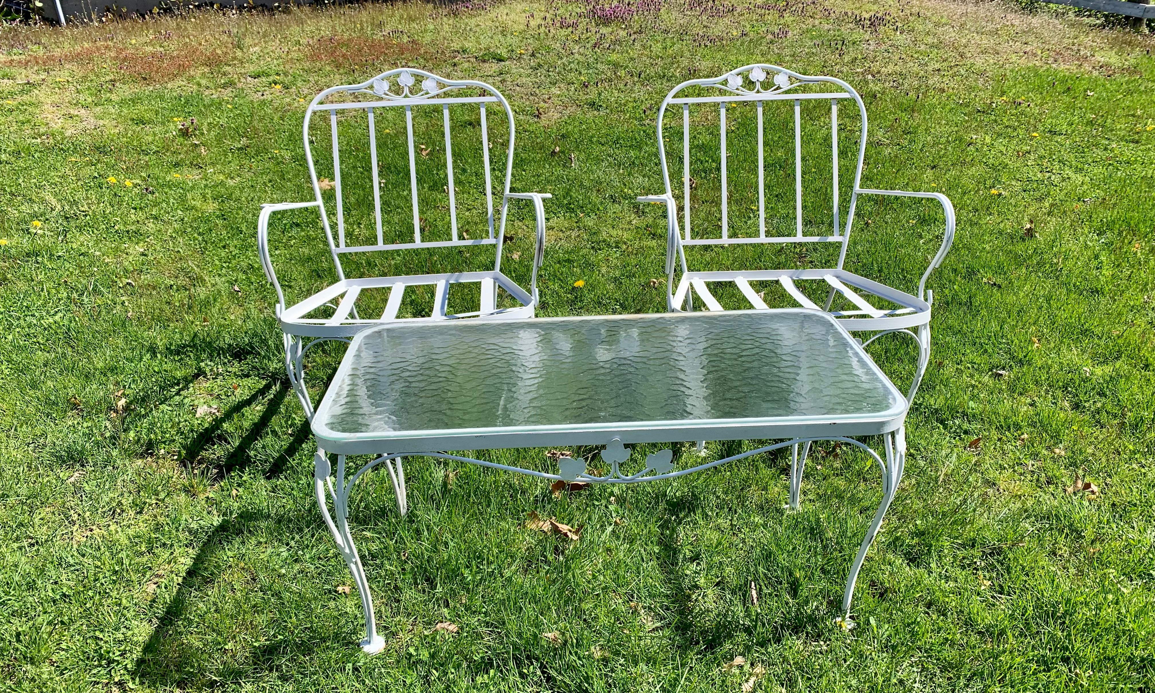 Refinished and Upholstered Conversation Set by Woodard Salterini For Sale 2