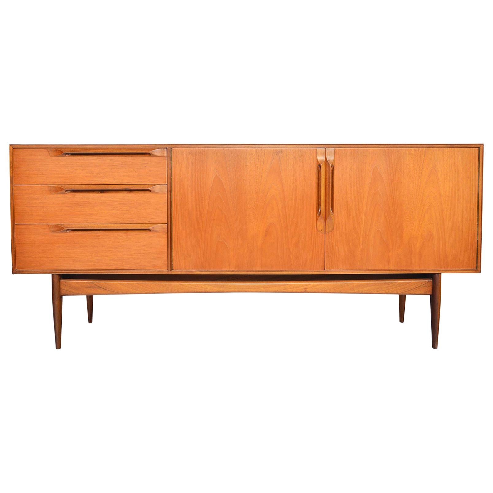 Refinished Atomic Teak Credenza by A.H. McIntosh