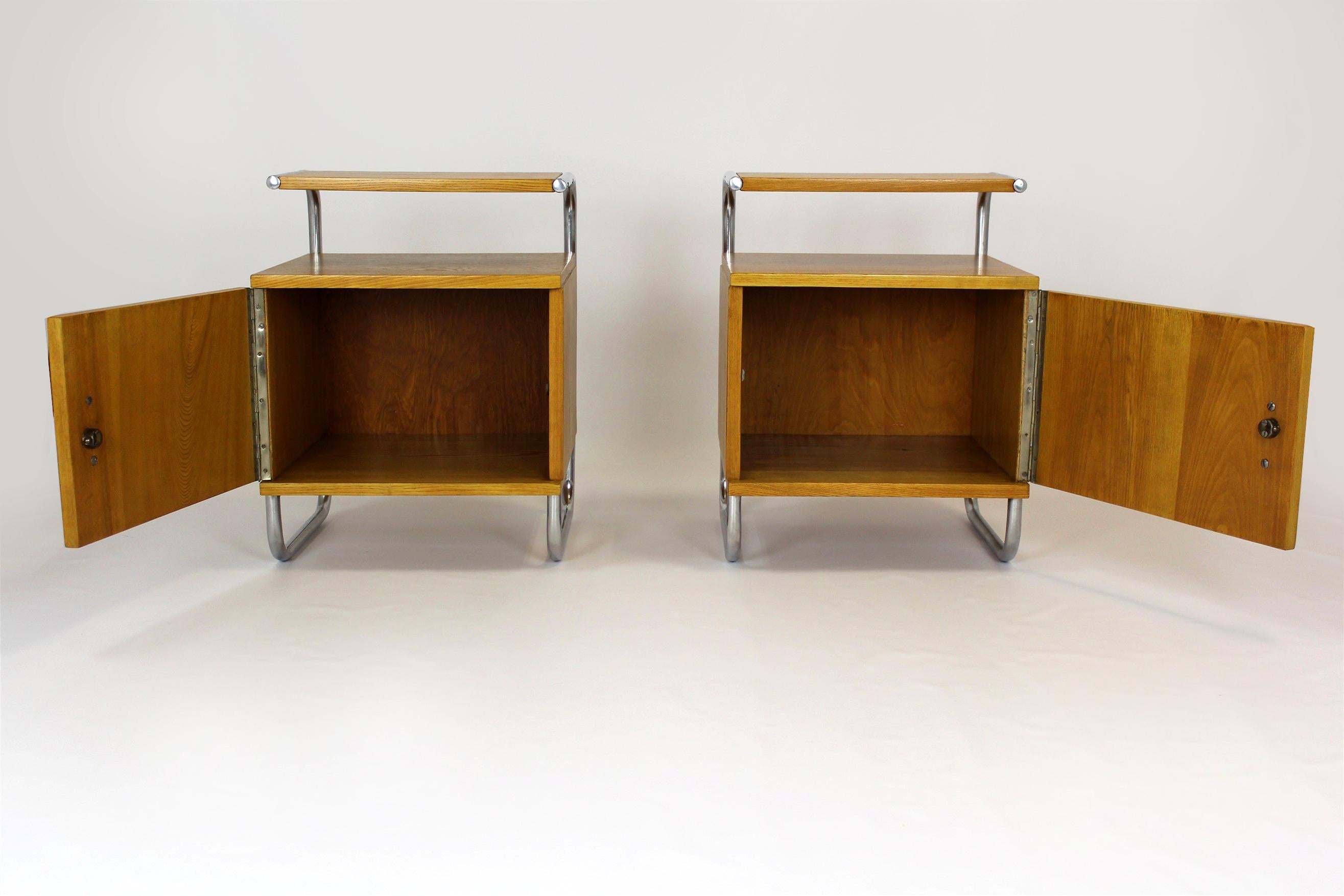 Refinished Bauhaus Tubular Steel Nightstands from Mücke Melder for Famed, 1940s 6