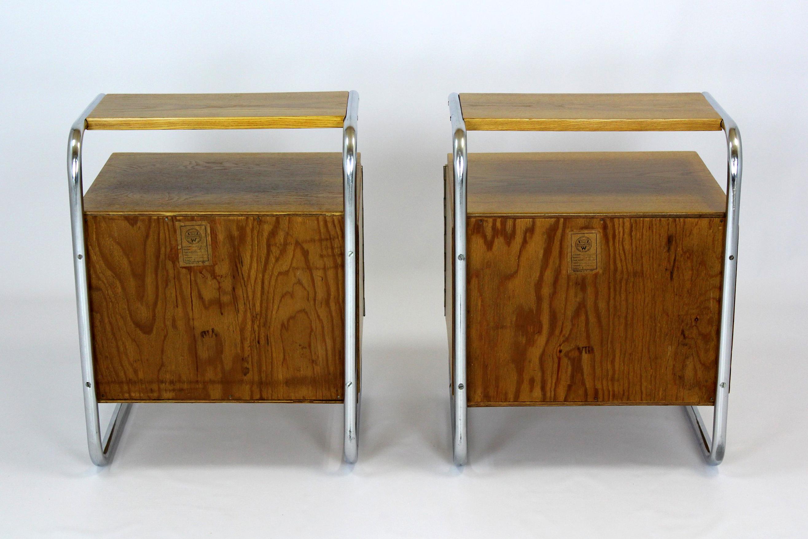 Refinished Bauhaus Tubular Steel Nightstands from Mücke Melder for Famed, 1940s 13