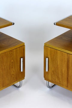 Refinished Bauhaus Tubular Steel Nightstands from Mücke Melder for Famed, 1940s