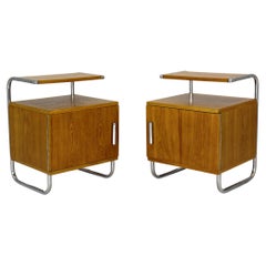 Refinished Bauhaus Tubular Steel Nightstands from Mücke Melder for Famed, 1940s