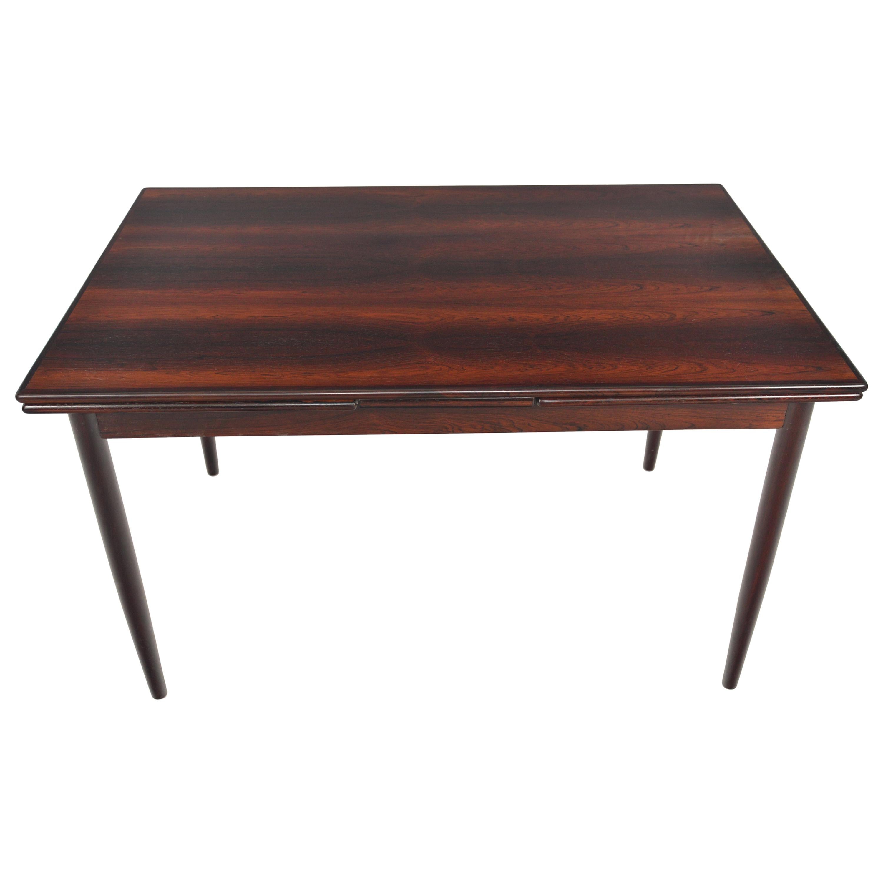 Refinished Brazilian Rosewood Draw Leaf Dining Table