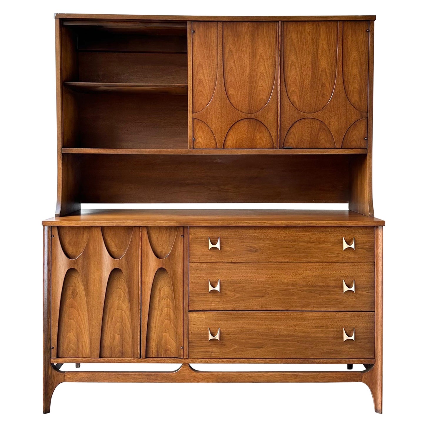Refinished Broyhill Brasilia Credenza with hutch