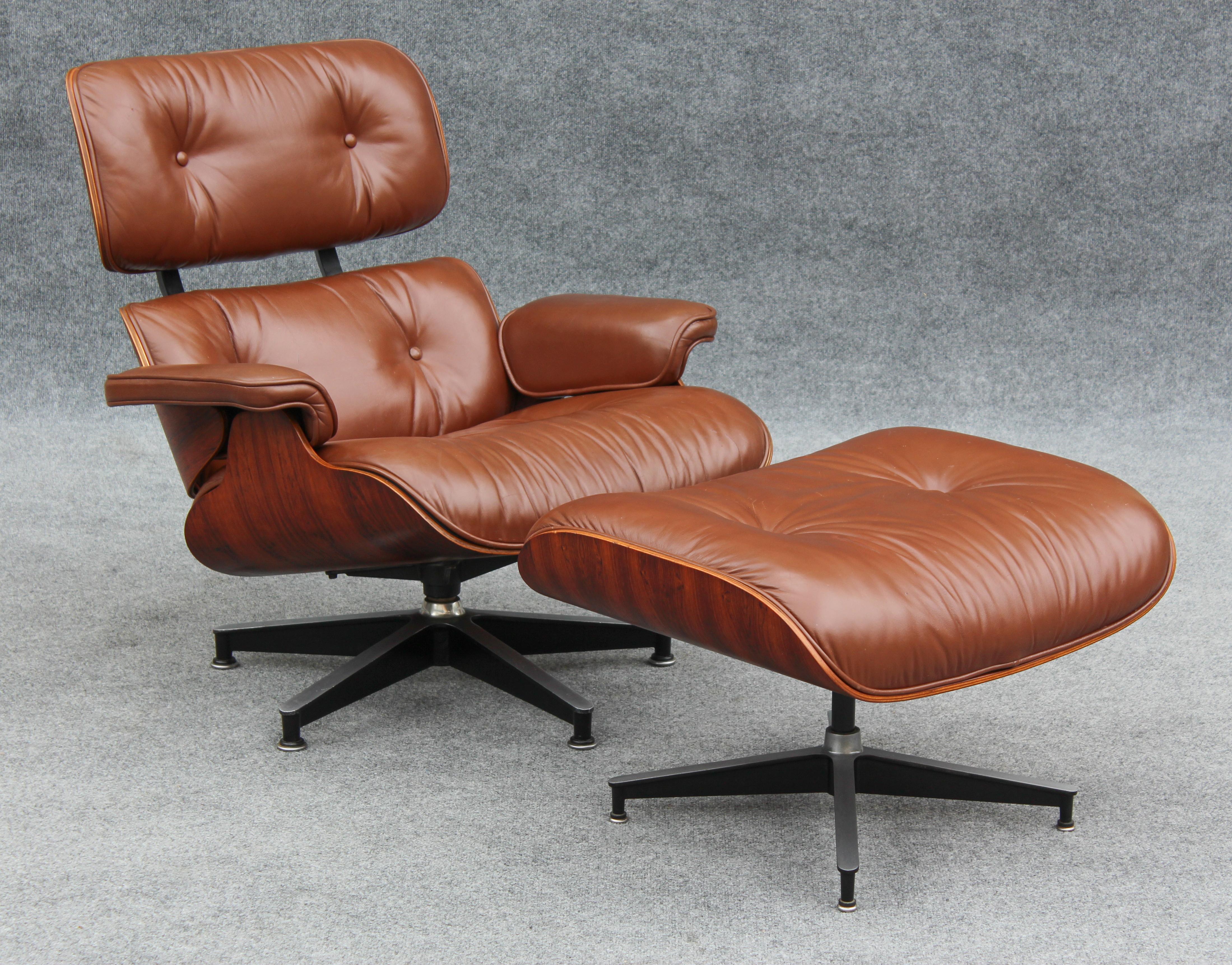 Refinished Charles and Ray Eames for Herman Miller Rosewood and Leather ...