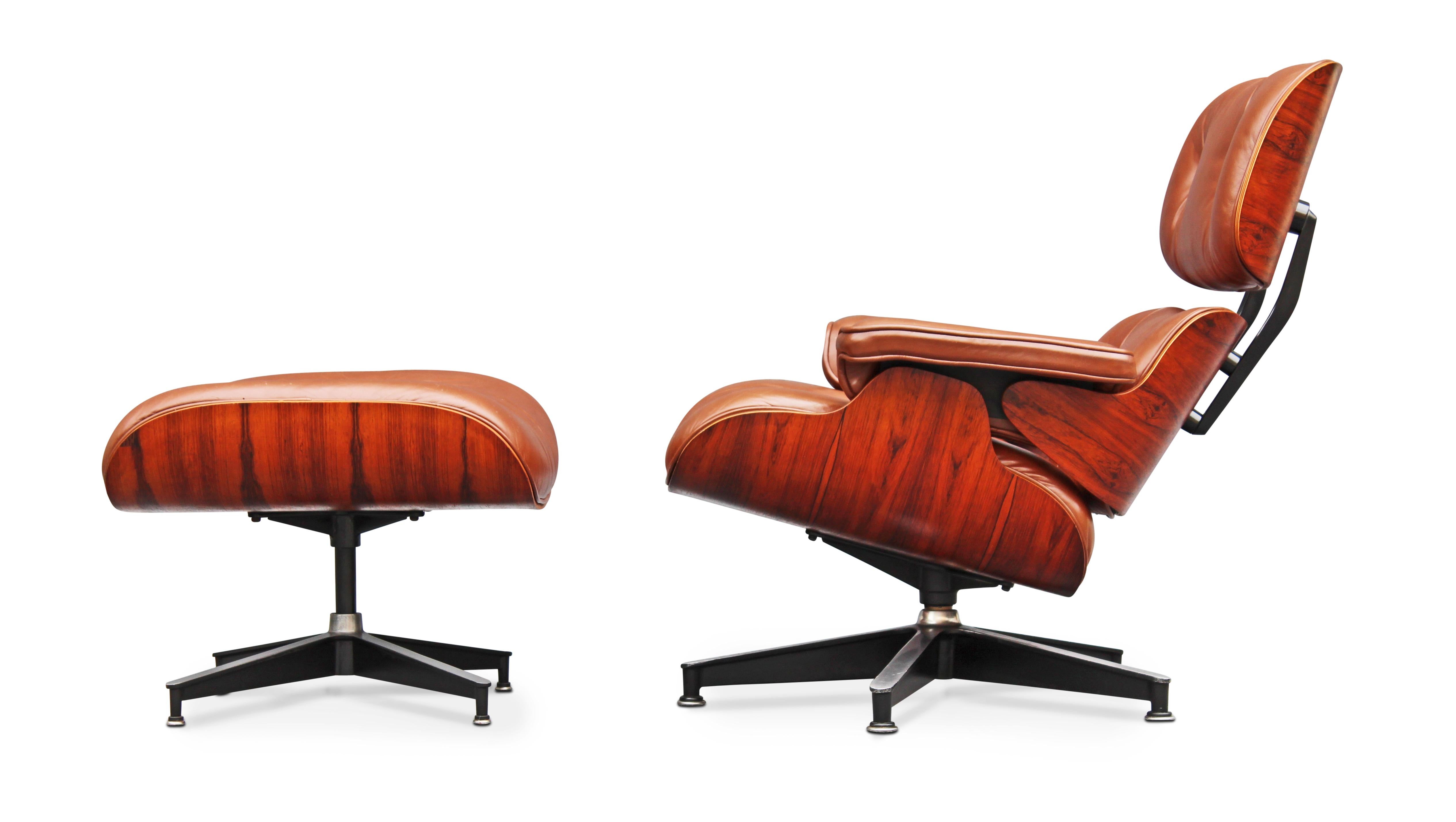 American Refinished Charles & Ray Eames for Herman Miller Rosewood & Leather Lounge Chair