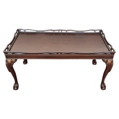 Refinished Chippendale Style  Mahogany Galleried Ball and Claw Feet Coffee Table