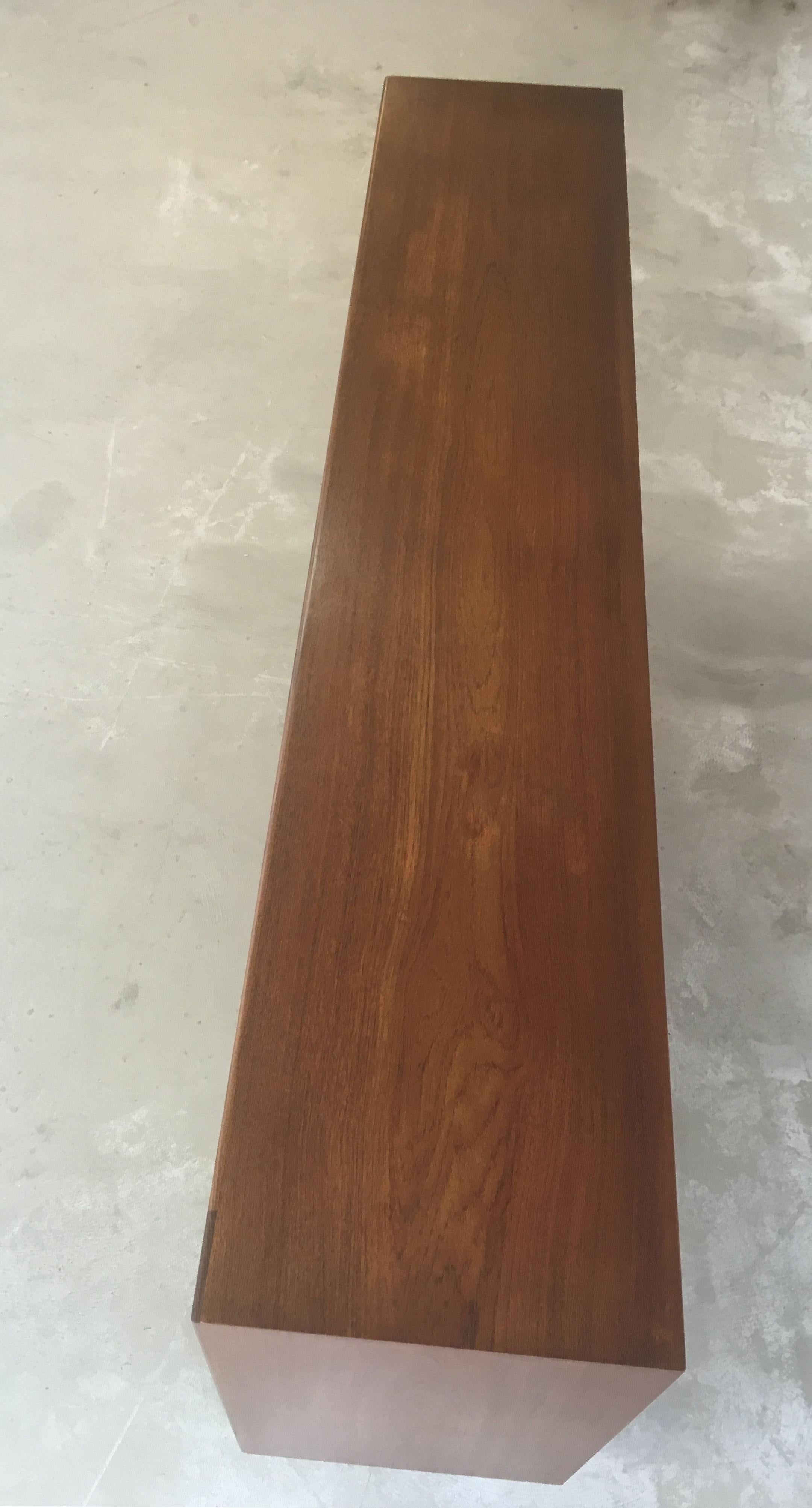Refinished Danish 1960s Sideboard in Teak with Integrated Bar Section In Good Condition In Knebel, DK