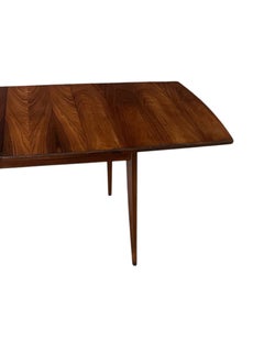 Refinished Danish Modern Rosewood Dining Table with Two Leaves