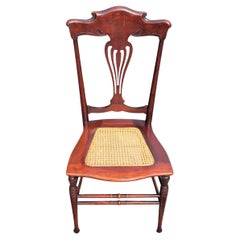 Refinished Early American Empire Mahogany and Cane Seat Chair