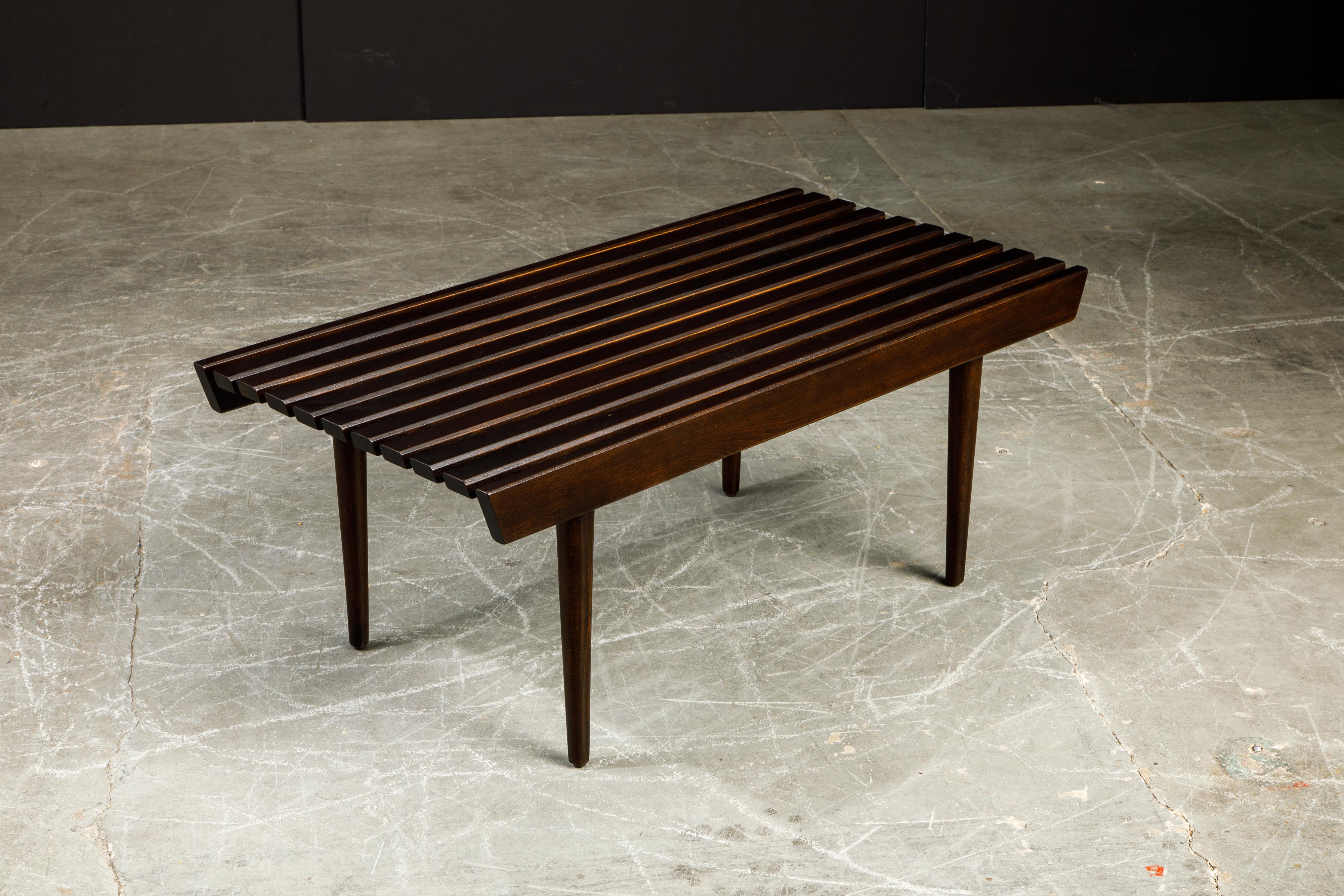 Refinished George Nelson Style Slatted Wood Bench or Table, circa 1960 6
