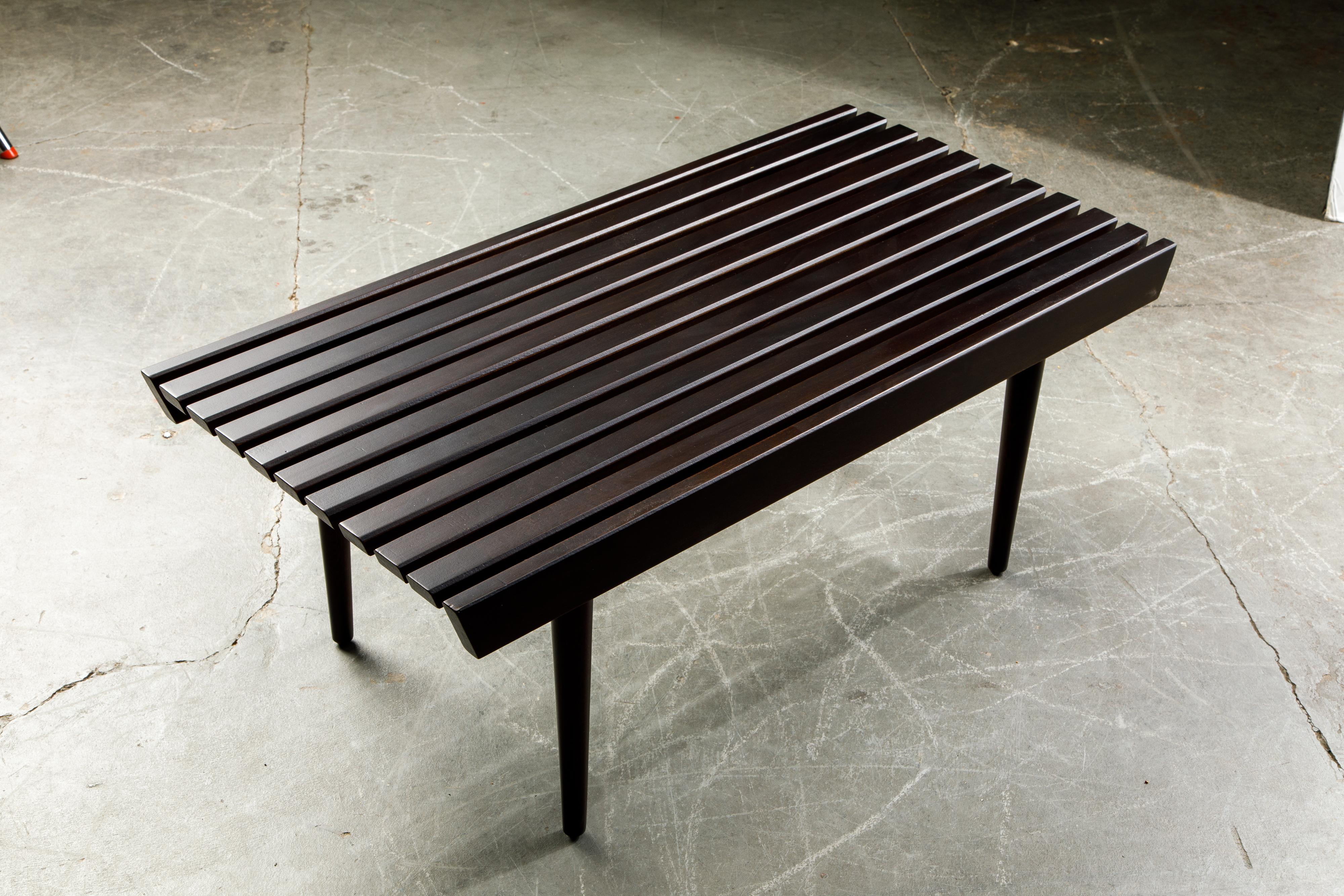 Refinished George Nelson Style Slatted Wood Bench or Table, circa 1960 8