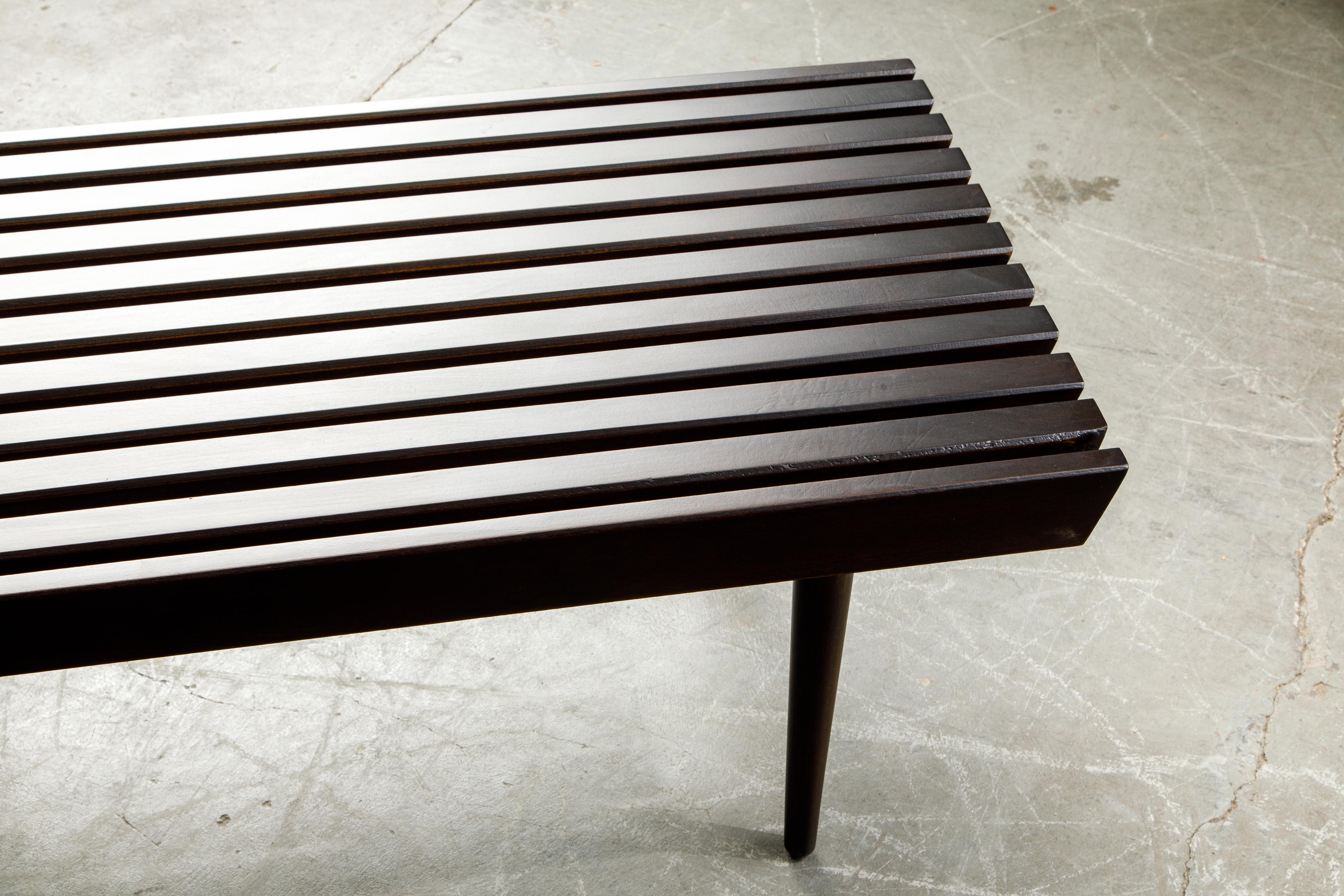Refinished George Nelson Style Slatted Wood Bench or Table, circa 1960 10
